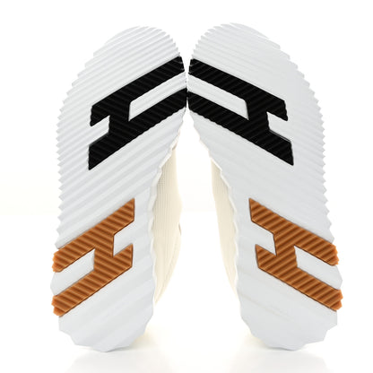 Hermes Technical Canvas Suede Goatskin Bouncing Sneakers 38.5 White 5 of 8