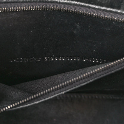 Balenciaga Shiny Calfskin Monochrome Crocodile Embossed Medium Hourglass Top Handle Bag Black 7 of 11