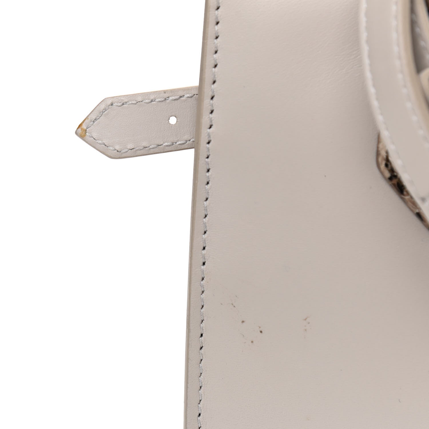 Balenciaga Calfskin Elaphe Snakeskin Mini Padlock All Afternoon Tote Gris Acier 14 of 15