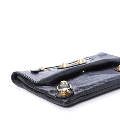 Balenciaga Agneau Giant 21 Gold Hardware Envelope Clutch Black 6 of 10