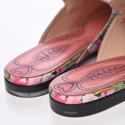 Gucci GG Supreme Monogram Blooms Womens Princetown Slippers 36.5 Beige Multicolor Dry Rose 10 of 12