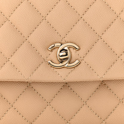 Chanel Caviar Lizard Embossed Quilted Mini Coco Handle Flap Beige 7 of 9