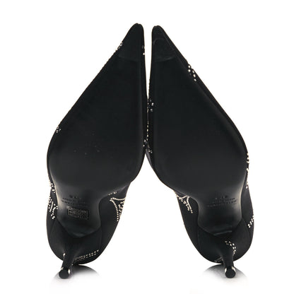 Balenciaga Spandex Crystal Eiffel Tower Print Extreme Pointed Toe Knife Ankle Boots 37.5 Black 5 of 6