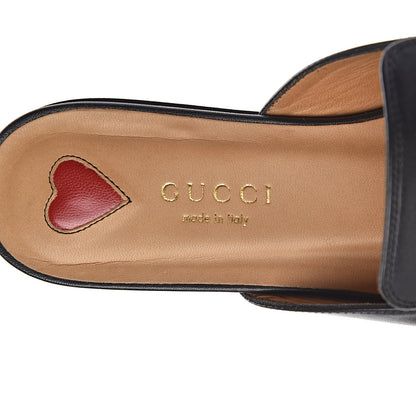 Gucci Calfskin Web Womens Peyton GG Slippers 35 Black 8 of 14