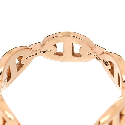 Hermes 18K Rose Gold PM Chaine d'Ancre Enchainee Ring 51 5.75 5 of 7