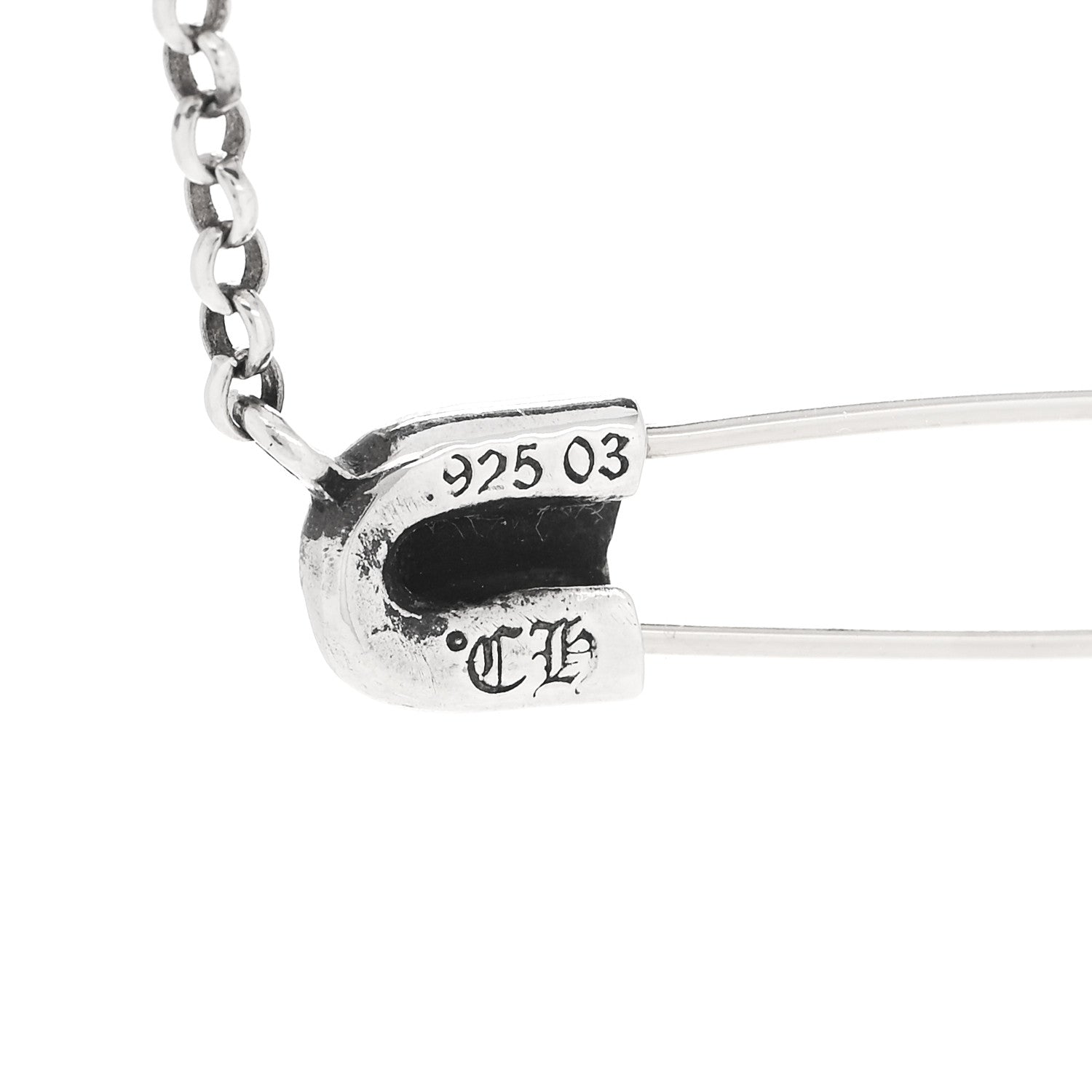 Chrome Hearts Sterling Silver Safety Pin Pendant Necklace 4 of 6