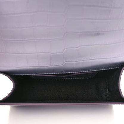 Alexander McQueen Shiny Crocodile Embossed Jeweled Satchel Lavender 5 of 9