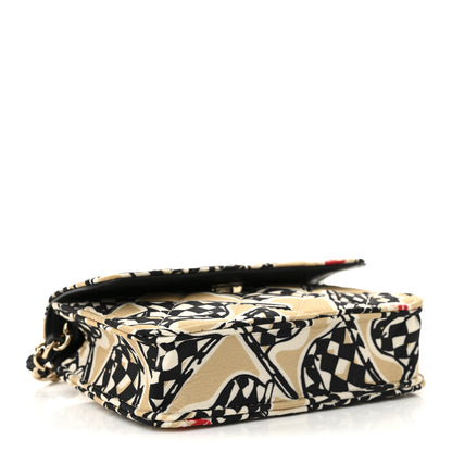 Chanel Canvas Check Flag Printed CC Clutch With Chain Beige Multicolor 4 of 13