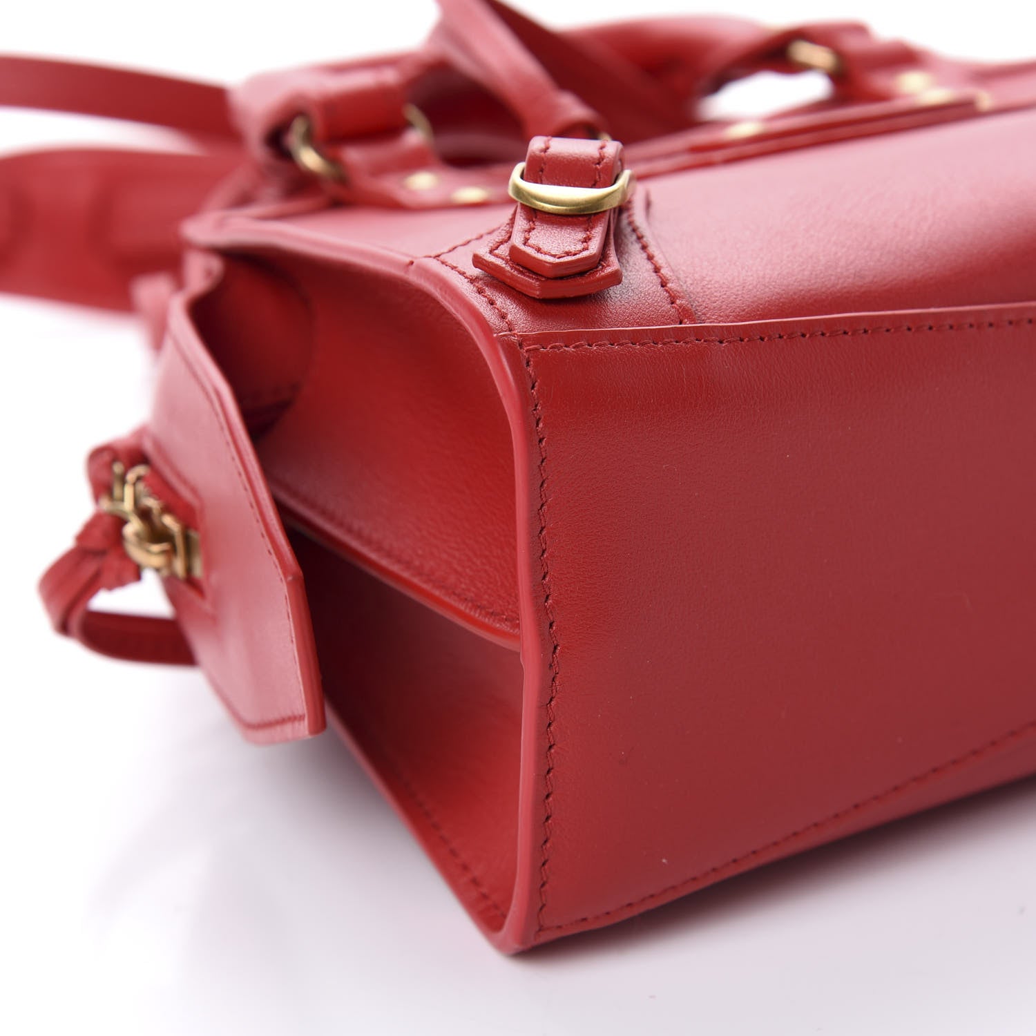 Balenciaga Smooth Calfskin Neo Classic Brass Hardware Mini City Red 7 of 11