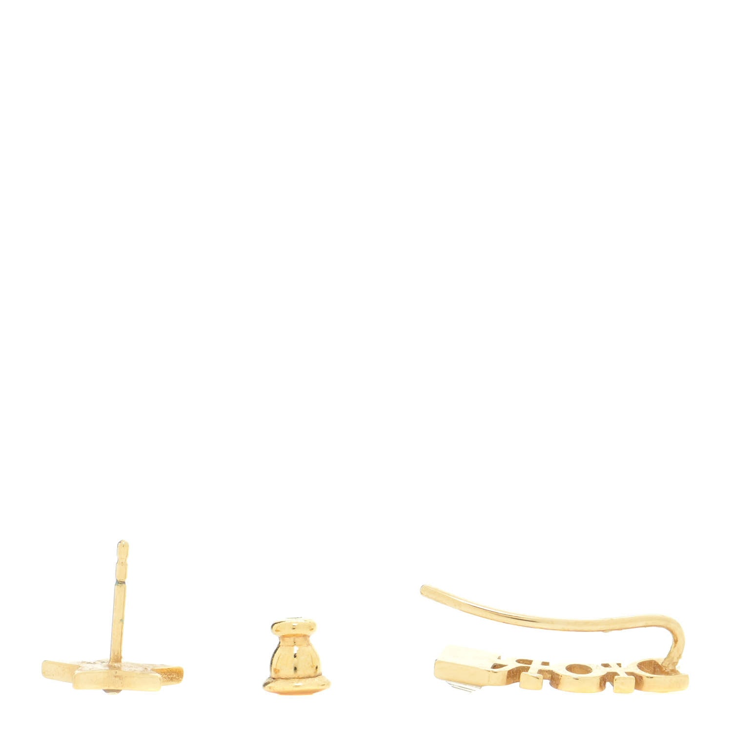 Christian Dior Metal Crystal Dio(r)evolution Earrings Gold 3 of 4