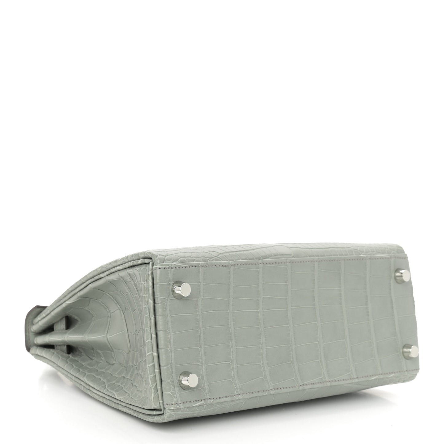 Matte Alligator Kelly Retourne 25 Gris Ciment