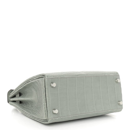 Hermes Matte Alligator Kelly Retourne 25 Gris Ciment 4 of 10