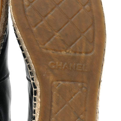 Chanel Lambskin CC Espadrilles 40 Black 7 of 10