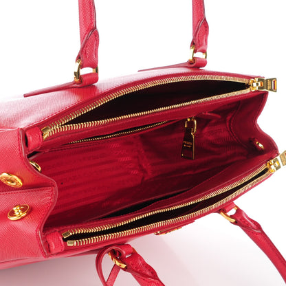 Prada Saffiano Small Galleria Double Zip Tote Fuoco 5 of 9