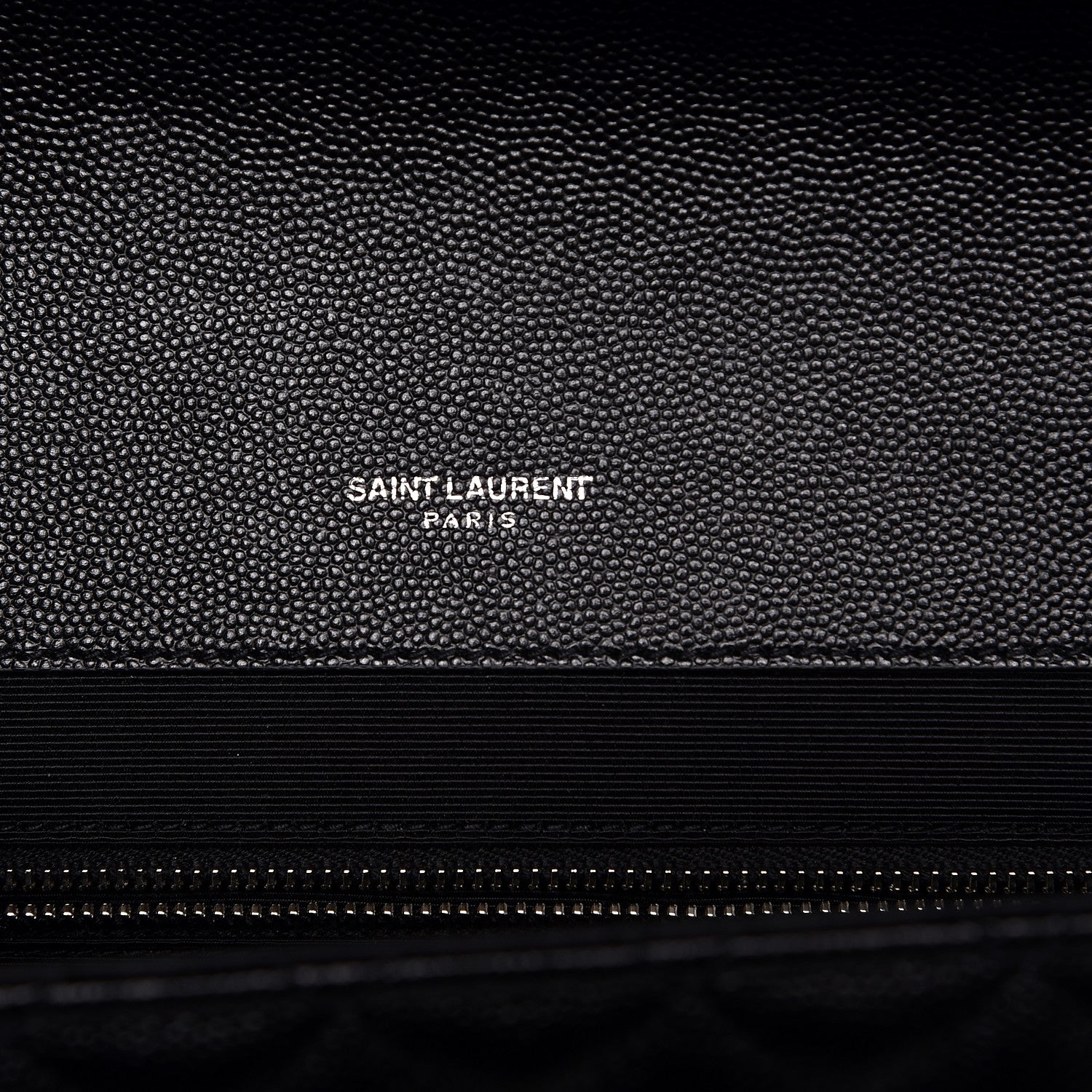 Saint Laurent Grain De Poudre Textured Mixed Matelasse Large Triquilt Monogram Satchel Black 6 of 8