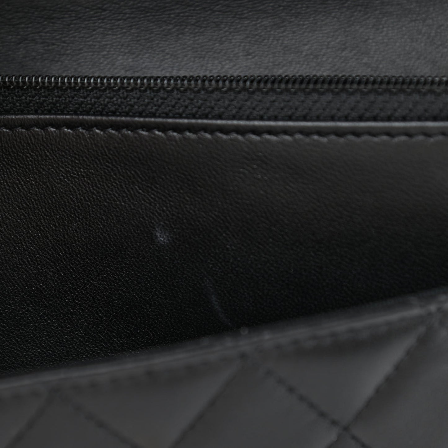 Lambskin Quilted Trendy CC Wallet On Chain WOC Black