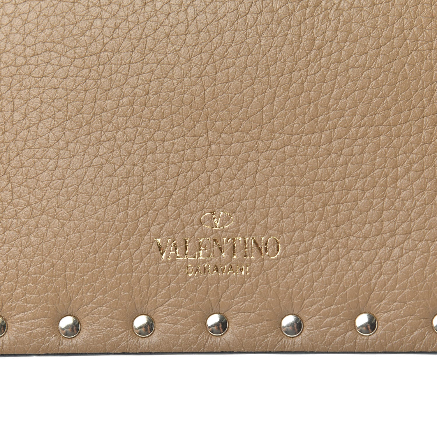 Valentino Garavani Pebbled Calfskin Medium Rockstud Envelope Flat Wristlet Pouch Deep Alpaca 6 of 8