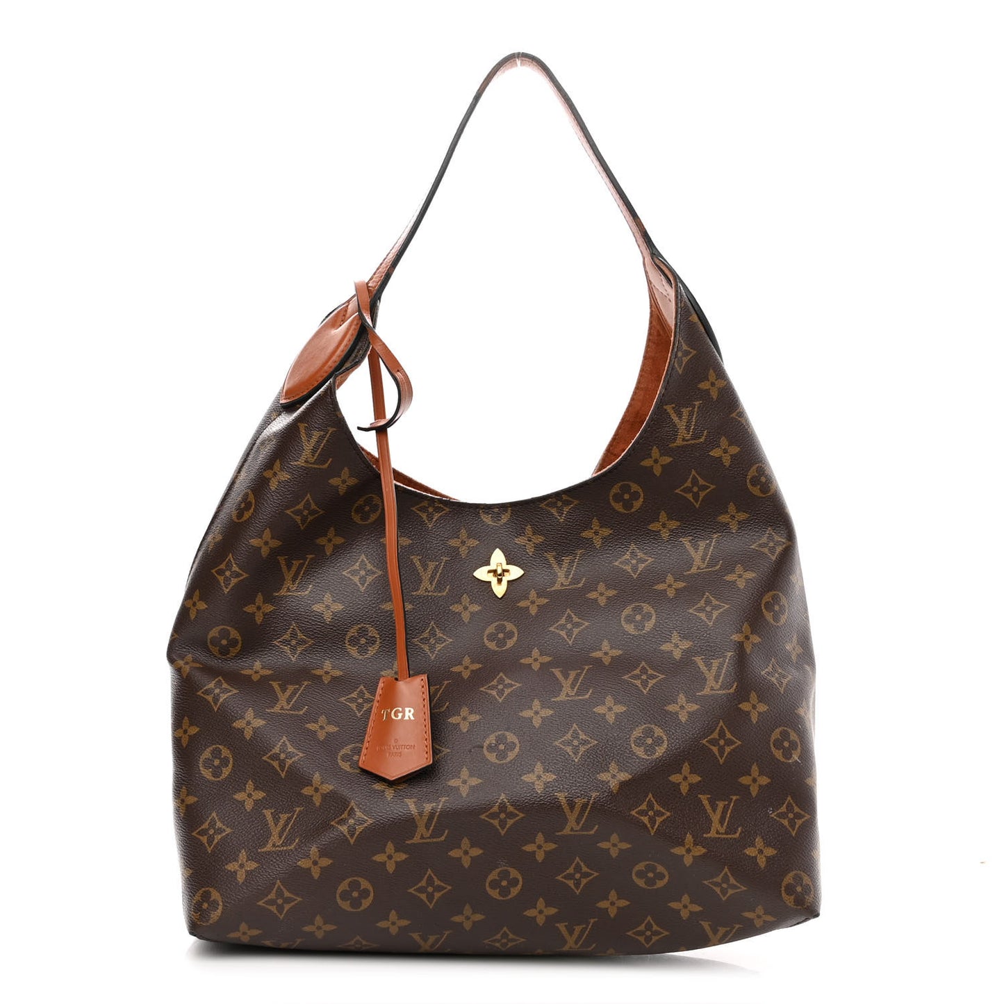 Monogram Flower Hobo Caramel