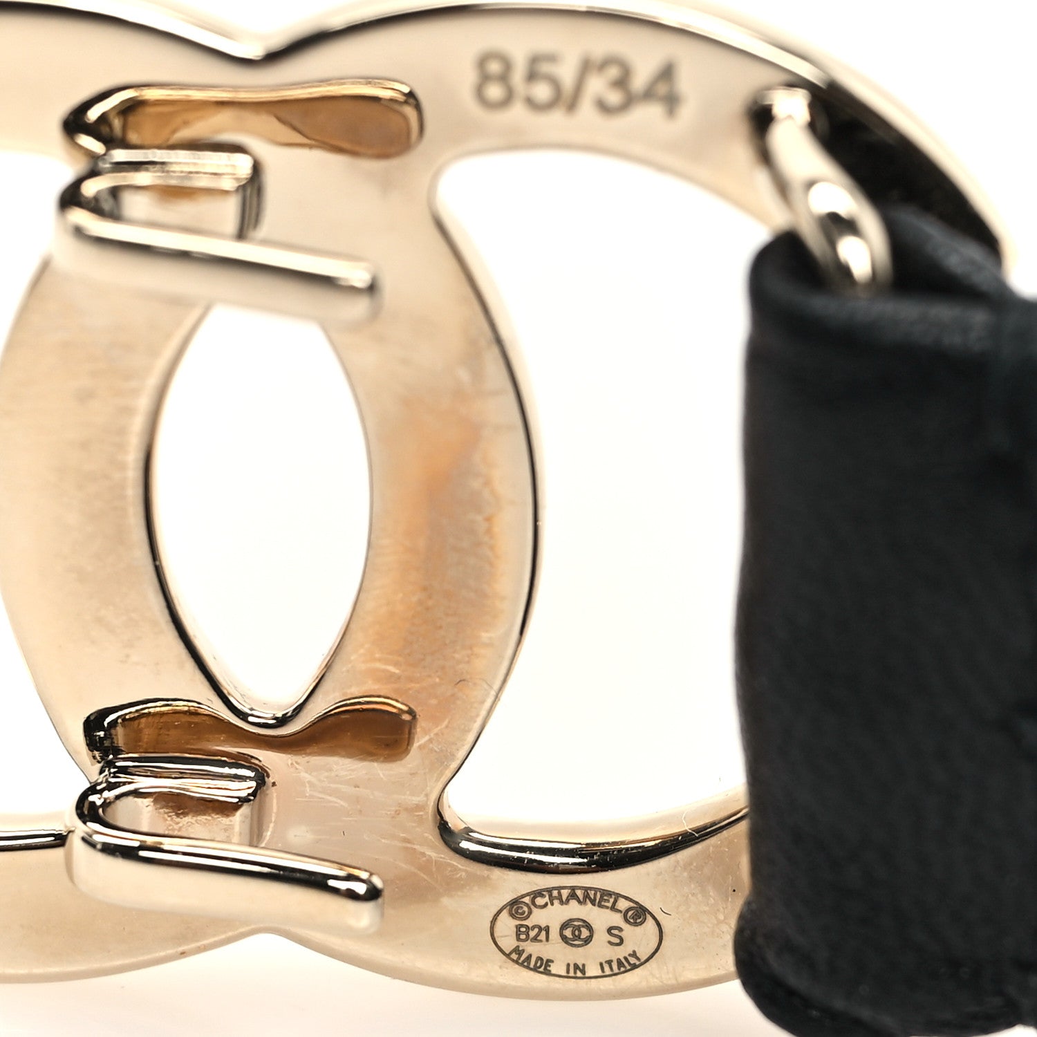 Chanel Calfskin CC Belt 85 34 Black 3 of 4