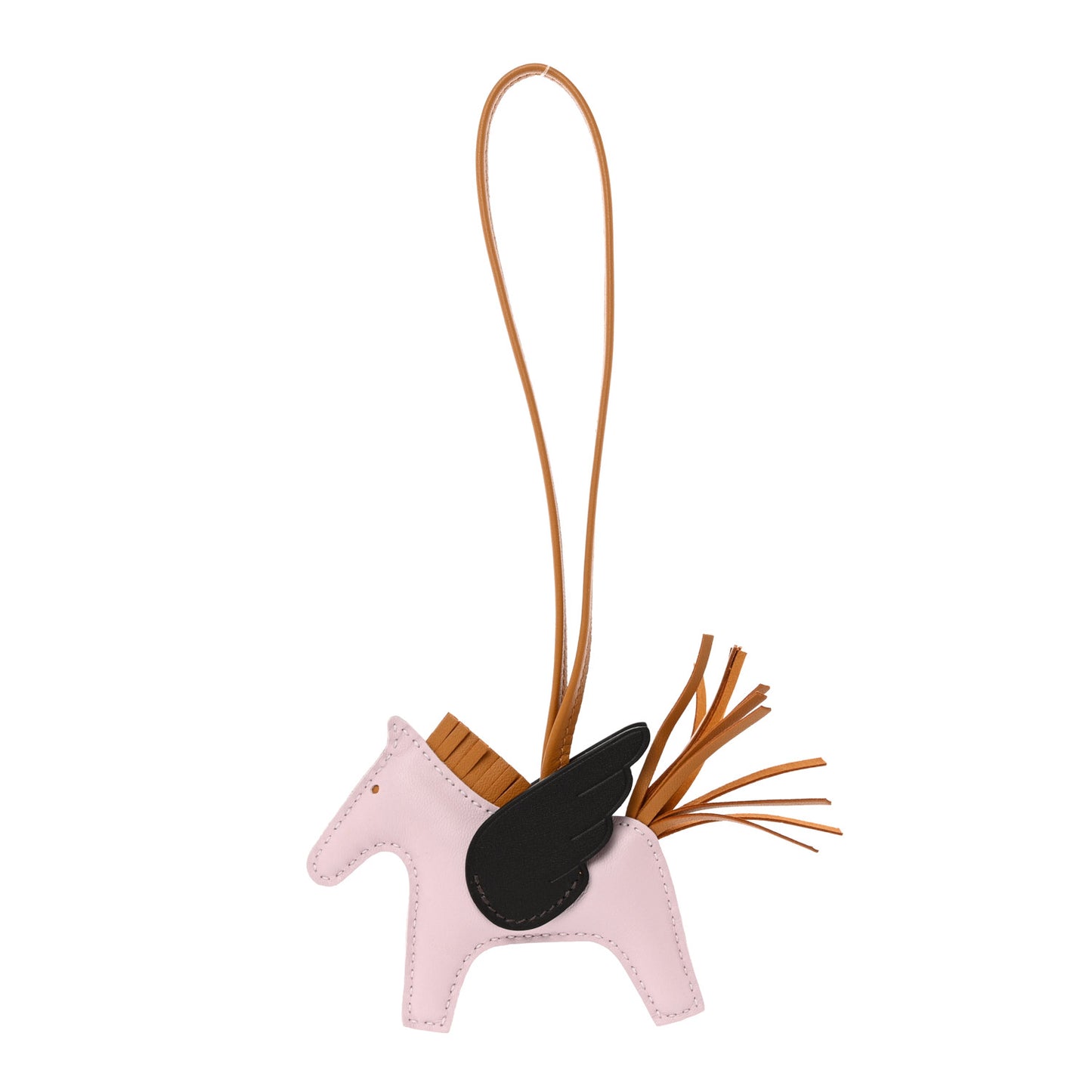 Milo Lambskin Grigri Rodeo Pegase Horse Bag Charm PM Mauve Pale Sesame Ebene