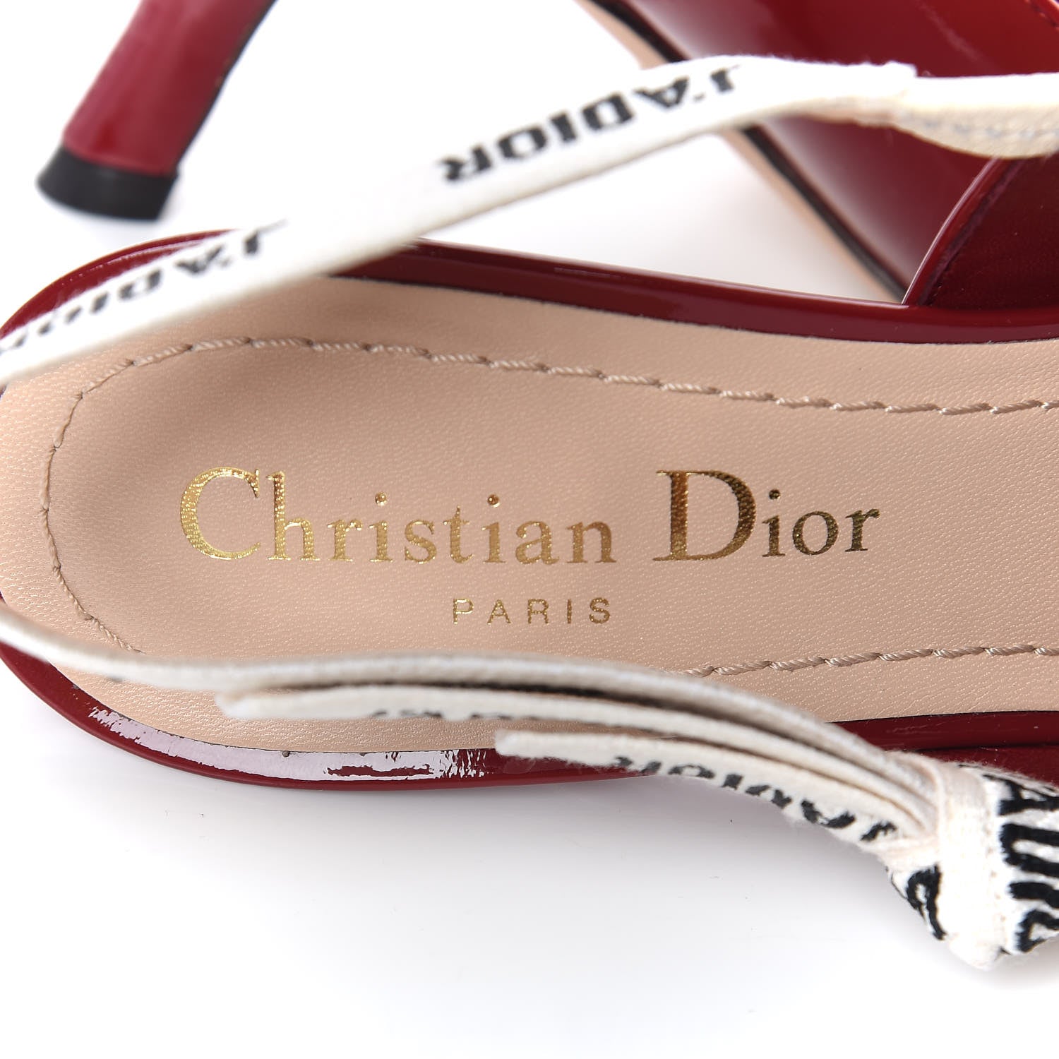 Christian Dior Patent Ribbon J'Adior Slingback 65mm Pumps 35.5 Scarlet 5 of 12