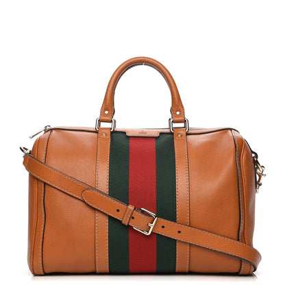 Gucci Calfskin Vintage Web Medium Boston Tobacco 1 of 8