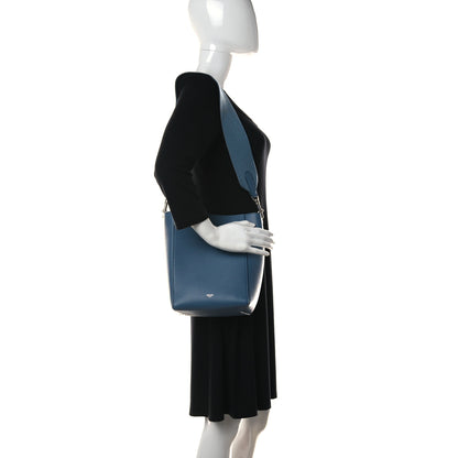Celine Soft Grained Calfskin Small Sangle Bucket Bag Blue 2 of 9