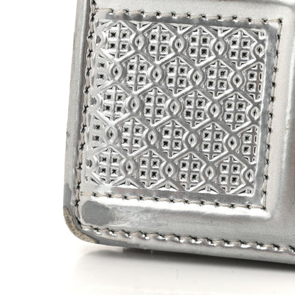 Christian Dior Metallic Patent Micro-Cannage Medium Diorama Flap Bag Silver 12 of 16
