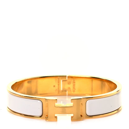 Hermes Enamel Narrow Clic Clac H Bracelet PM White 1 of 4