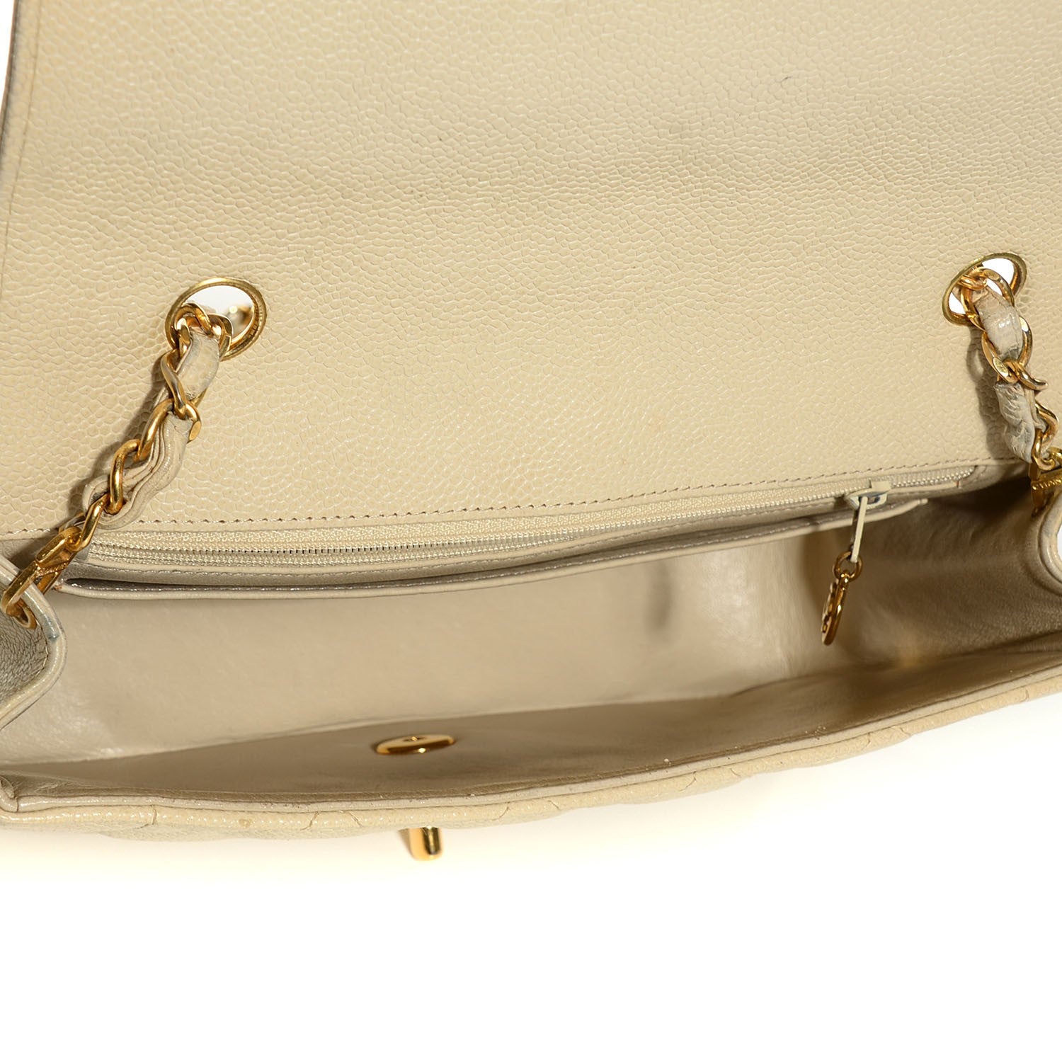 Chanel Caviar Quilted Medium Single Flap Beige Clair 6 of 9