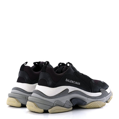 Balenciaga Fabric Mesh Womens Triple S Sneakers 38 Black Burgundy 4 of 8