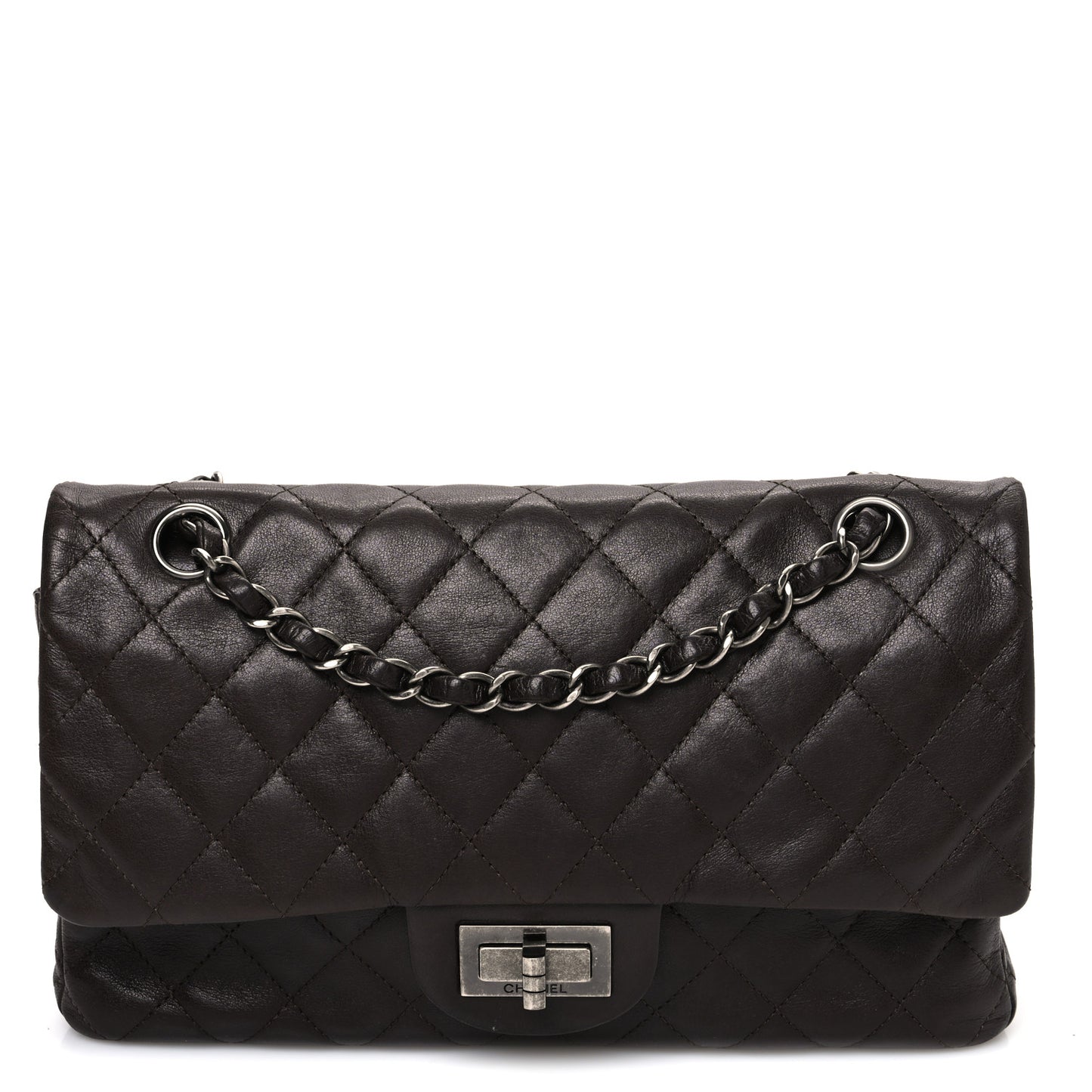 Lambskin Quilted Medium Hybrid Reissue Flap Brown