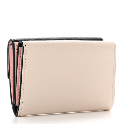 Louis Vuitton Calfskin Lockmini Wallet Black Cream Pink 3 of 7