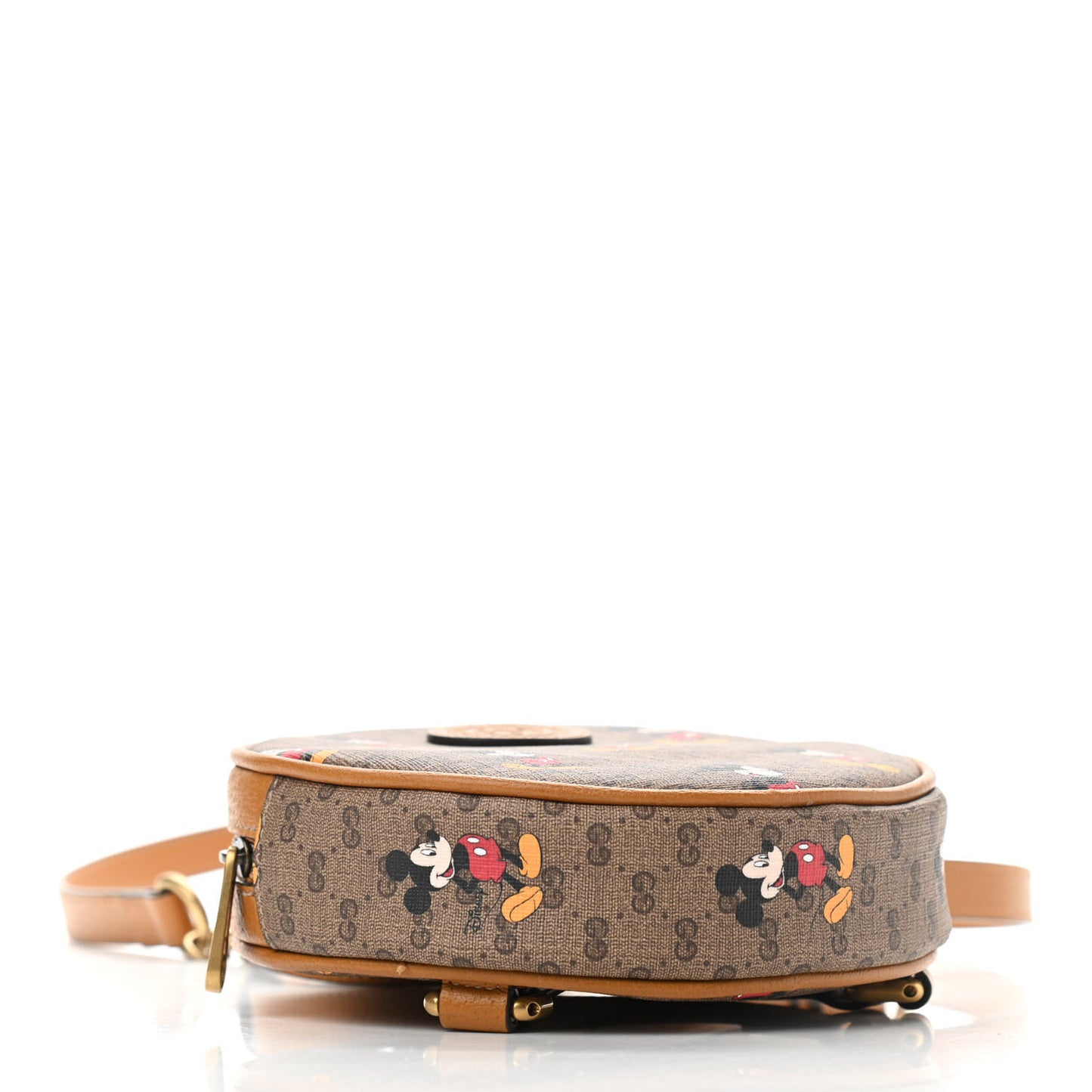 X DISNEY Mini Vintage GG Supreme Monogram Mickey Mouse Round Backpack Beige Vintage Sun Oil