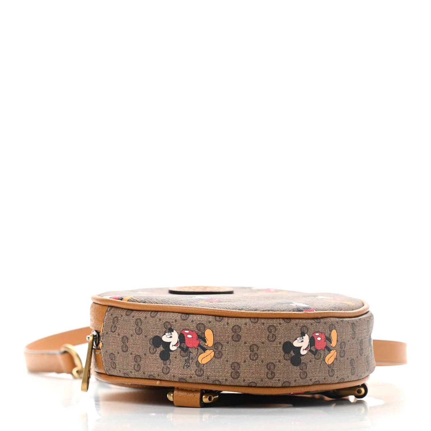 Gucci X DISNEY Mini Vintage GG Supreme Monogram Mickey Mouse Round Backpack Beige Vintage Sun Oil 4 of 11