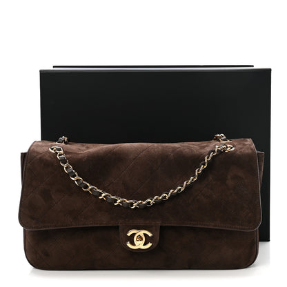 Chanel Suede Calfskin Small Souplissimo Maxi Flap Dark Brown 10 of 10