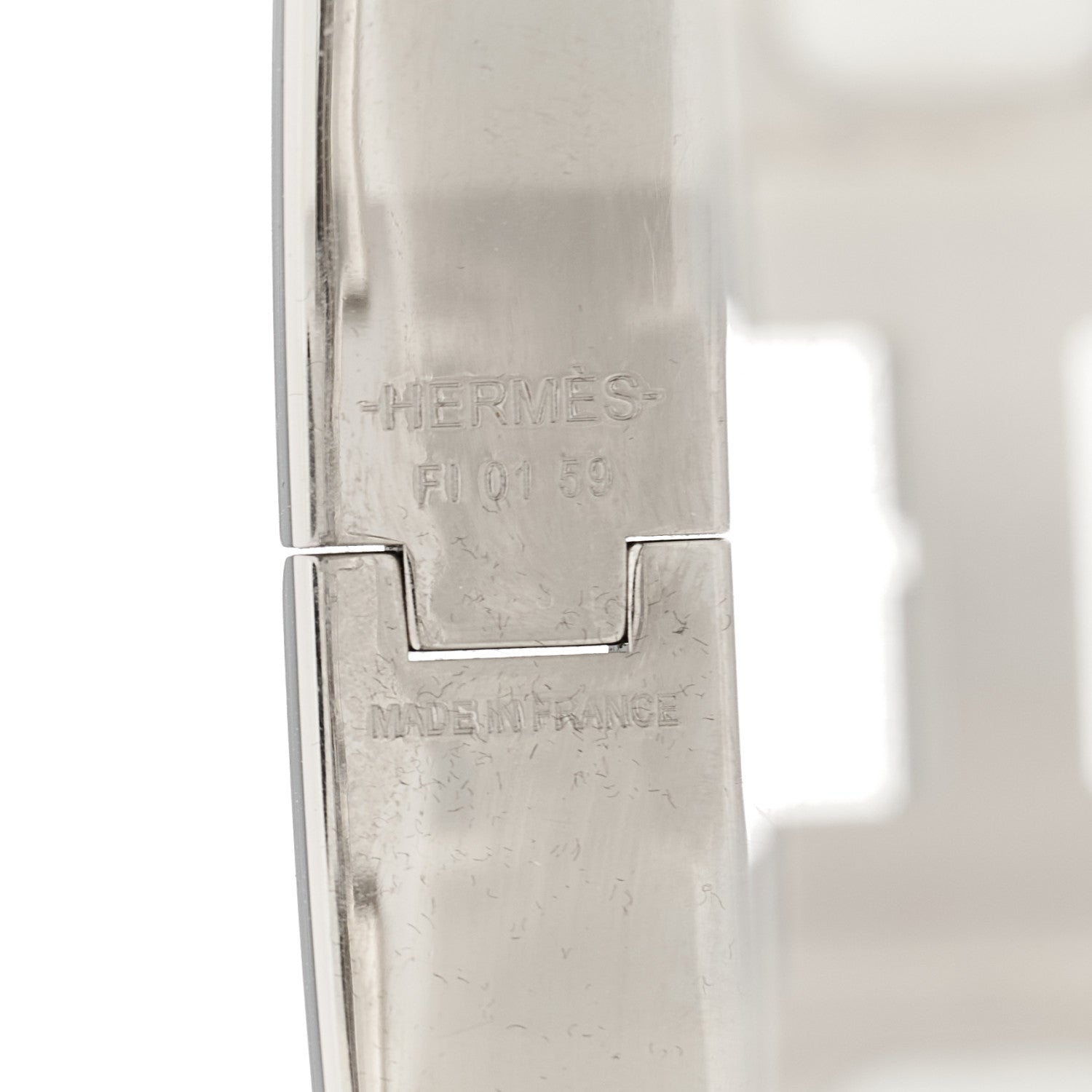 Hermes Matte Enamel Narrow Clic Clac HH Bracelet PM White 4 of 5