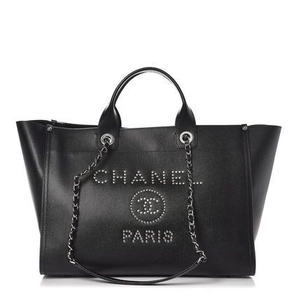 Chanel Caviar Medium Studded Deauville Tote Black 1 of 10