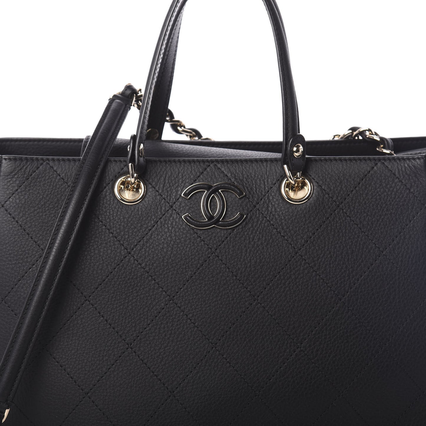 Bullskin Stitched Medium Shopping Bag Black