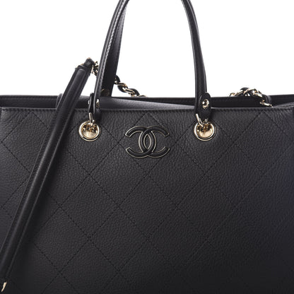 Chanel Bullskin Stitched Medium Shopping Bag Black 9 of 11