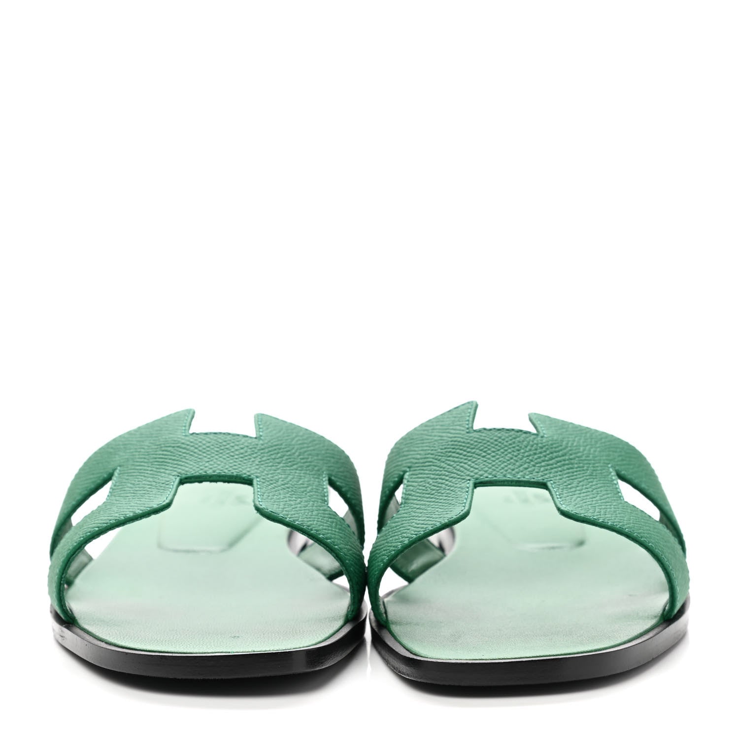 Hermes Epsom Oran Sandals 39 Vert Emeraude 2 of 9