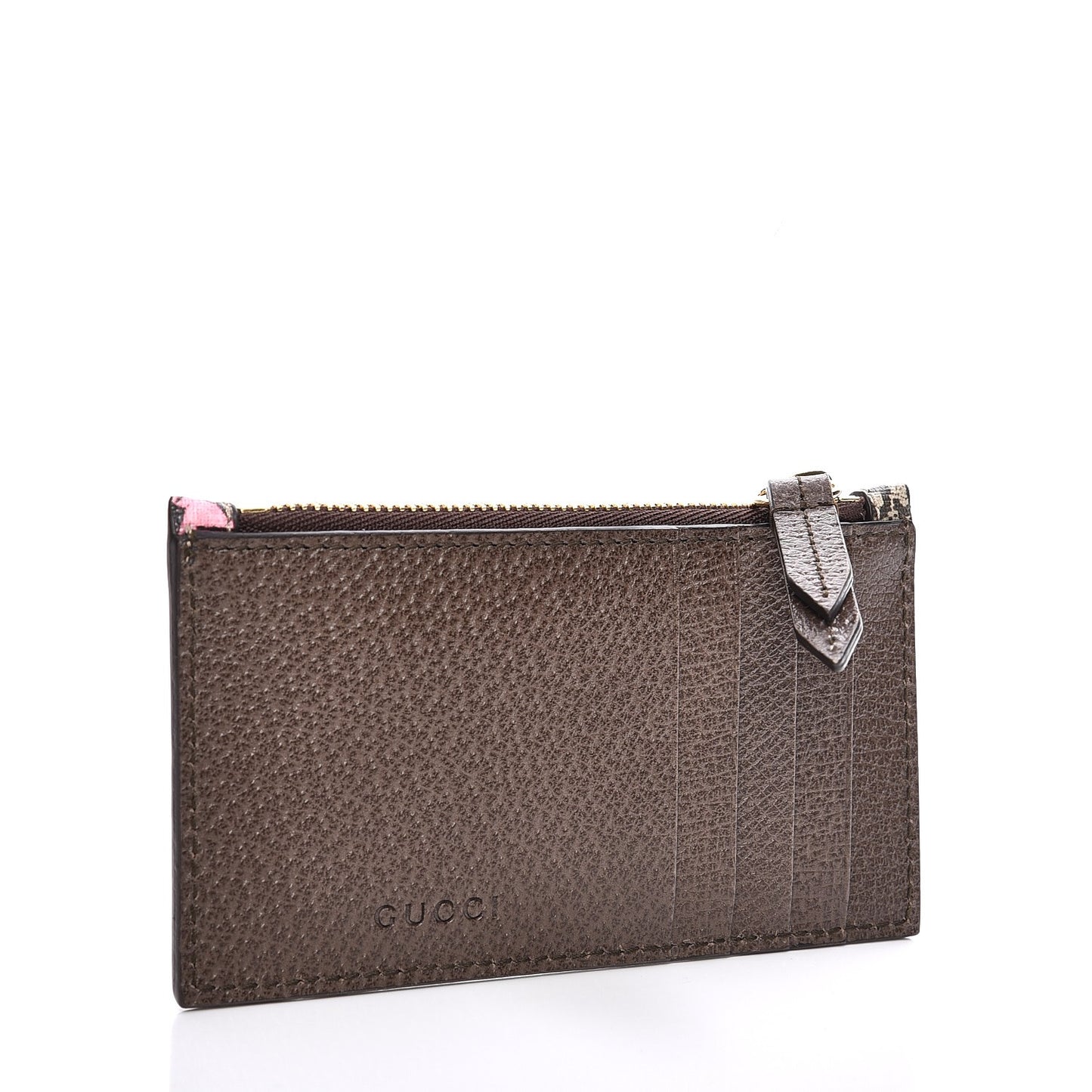GG Supreme Monogram Bengal Coin Case Card Holder Beige Crop Pink New Acero