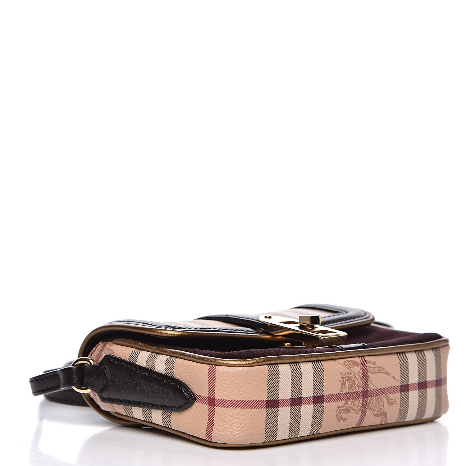 Burberry Haymarket Check Suede Mini Berkeley Crossbody Burgundy 4 of 9