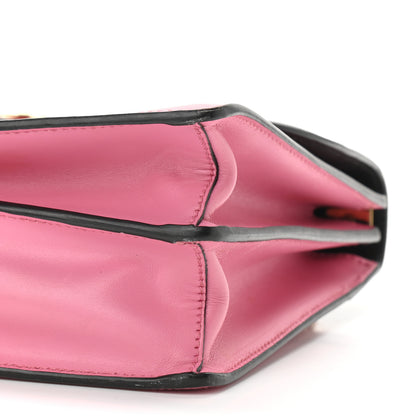 Prada City Calfskin Prada Belle Shoulder Bag Pink Black Red 6 of 13