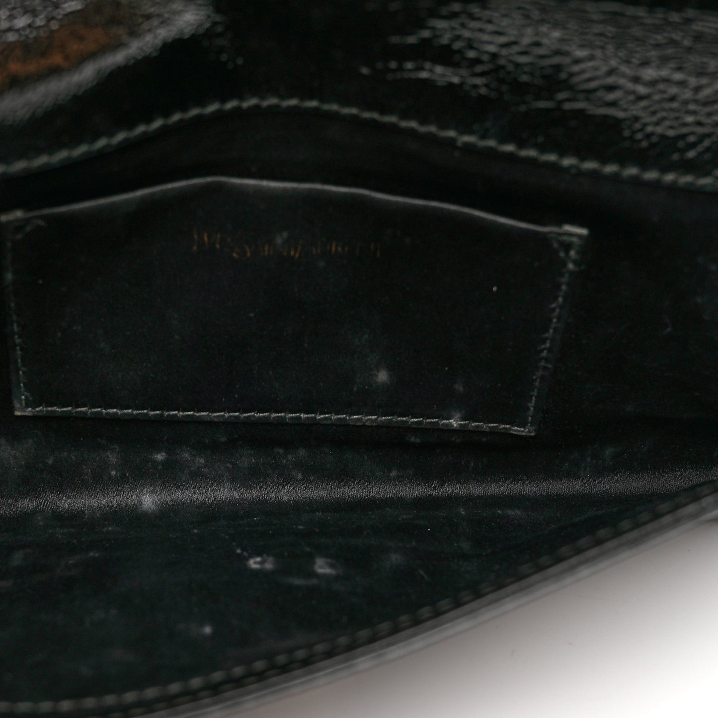 Textured Patent Monogram Small Belle De Jour Clutch Black
