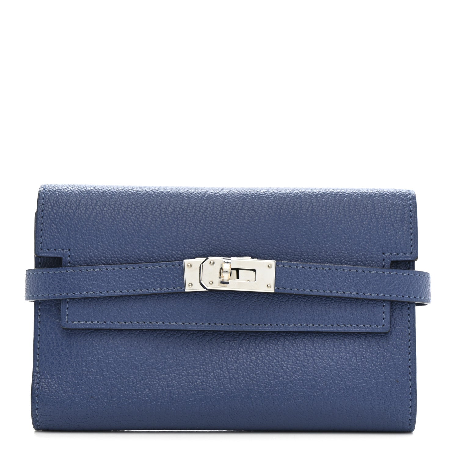 Hermes Chevre Mysore Medium Kelly Wallet Bleu Agate 1 of 9