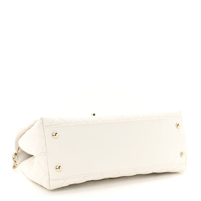 Chanel Caviar Quilted Small Chain Coco Handle Flap White 4 of 13