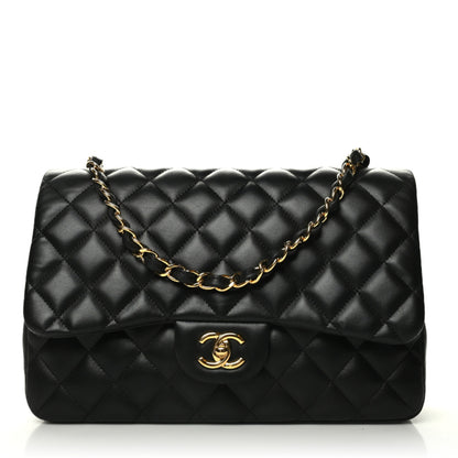 Chanel Lambskin Quilted Jumbo Single Flap Black 1 of 8