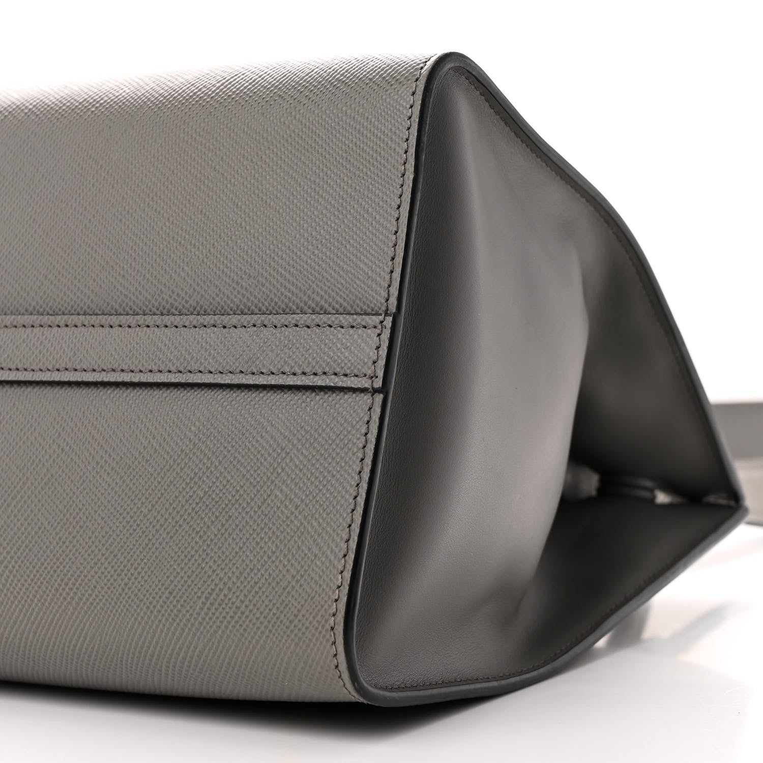 Prada Saffiano Cuir Calfskin Medium Monochrome Top Handle Tote Ardesia 10 of 11