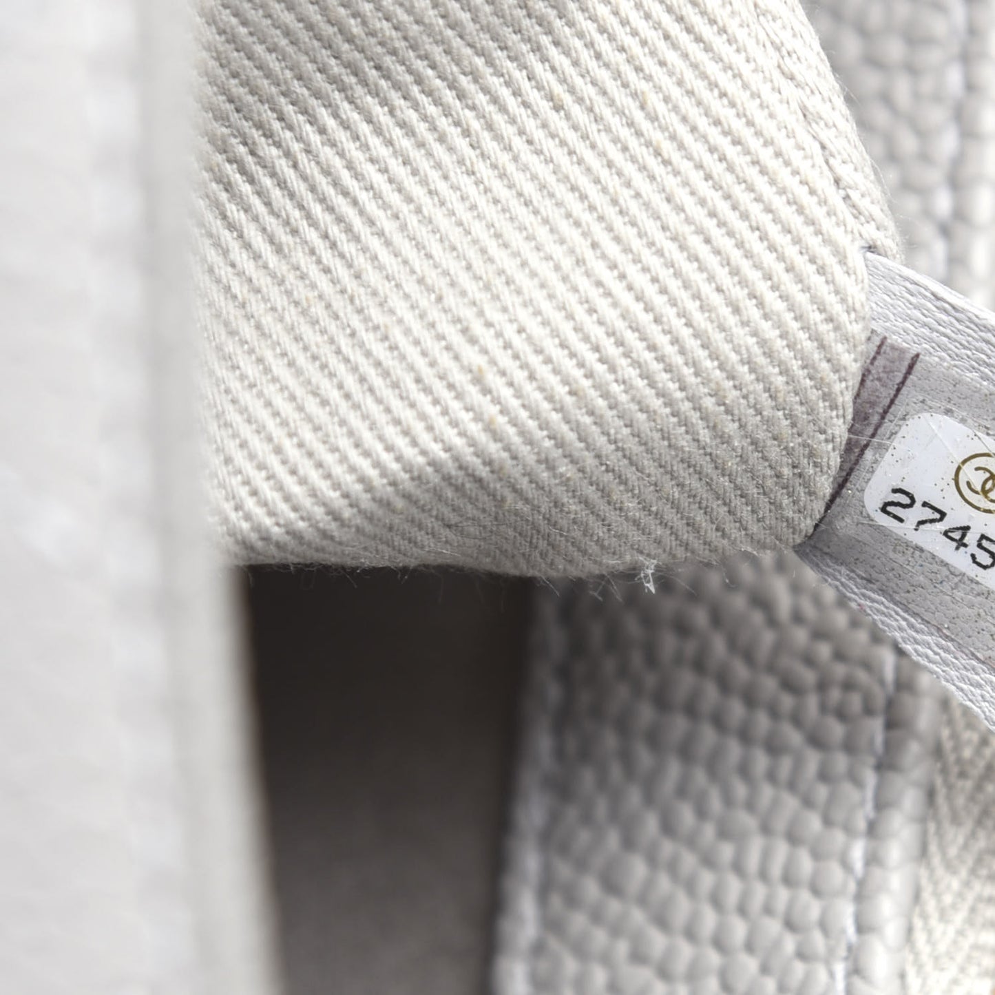 Grained Calfskin Small Stitched Flap Grey
